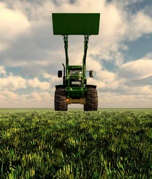 Illustration of a tractor circulating Stock Illustration