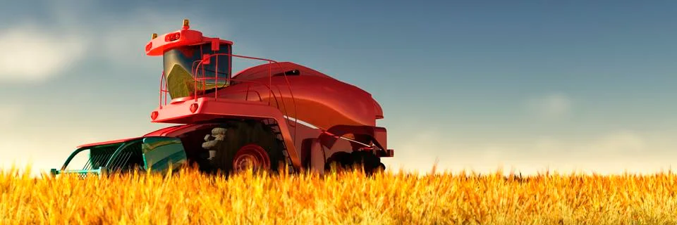 Illustration of a tractor circulating Stock Illustration