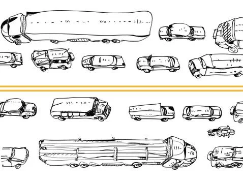 Illustration of a traffic jam Illustrazione stock