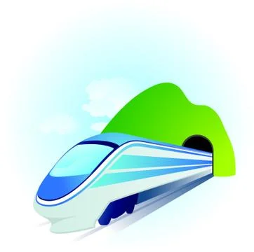 Illustration of train, with nice background vector-eps Stock Illustration