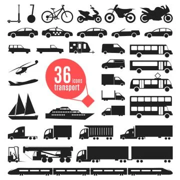 Illustration of transportation items. City transport Stock Illustration