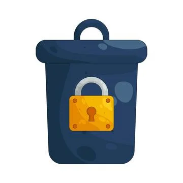 Illustration of trash lock Stock Illustration