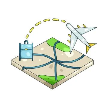Illustration of travel map Stock Illustration