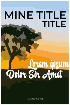 Illustration of tree design at dusk. Stock Illustration