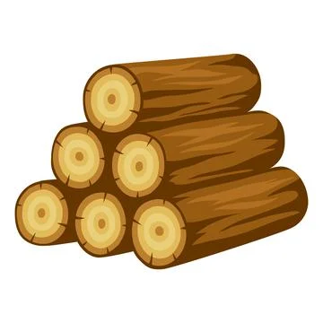 Illustration of tree logs stack. Adversting image for forestry and lumber Stock Illustration