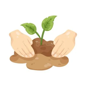 Illustration of tree planting Stock Illustration