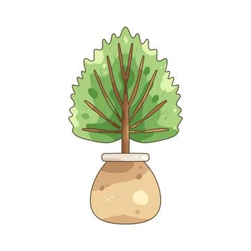 Illustration of tree in a pot Stock Illustration