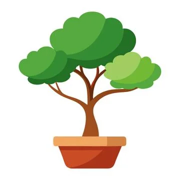 Illustration of Tree in pot isolated on white Stock Illustration