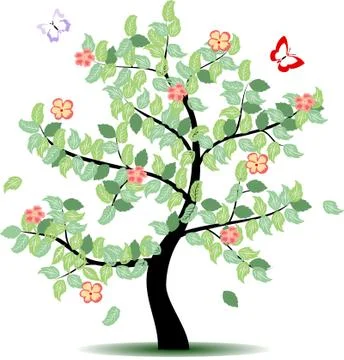 Illustration of a tree - spring Stock Illustration