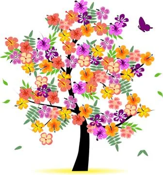 Illustration of a tree - summer Stock Illustration