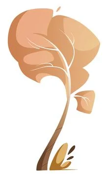 Illustration of a tree swaying in the wind. Stock Illustration