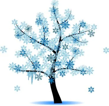 Illustration of a tree - winter Stock Illustration