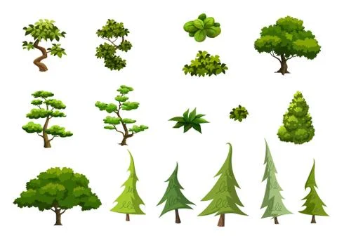 Illustration of trees  isolated on white background Stock Illustration