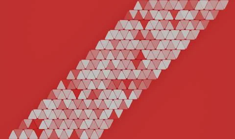 Illustration of triangular and diagonal patterns on the red  background Stockillustratie
