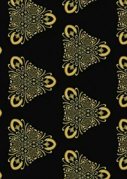 Illustration of the triangular patterned objects on the black background Stock Photos