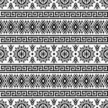 Illustration of Tribal ethnic pattern Vector Design in black and white color Stock Illustration