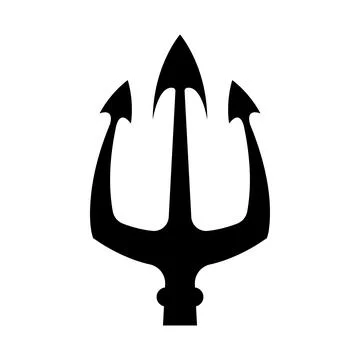 Illustration of trident. Neptune trident. Design element for logo, label, s.. Stock Illustration