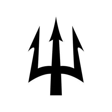 Illustration of trident. Neptune trident. Design element for logo, label, s.. Stock Illustration
