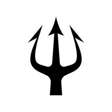 Illustration of trident. Neptune trident. Design element for logo, label, s.. Stock Illustration
