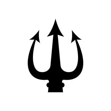 Illustration of trident. Neptune trident. Design element for logo, label, s.. Stock Illustration