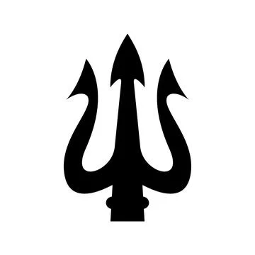Illustration of trident. Neptune trident. Design element for logo, label, s.. Stock Illustration