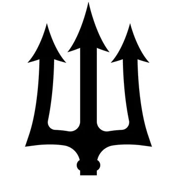 Illustration of trident. Neptune trident. Design element for logo, label, s.. Stock Illustration