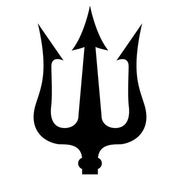 Illustration of trident. Neptune trident. Design element for logo, label, s.. Stock Illustration