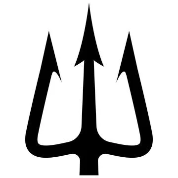 Illustration of trident. Neptune trident. Design element for logo, label, s.. Stock Illustration