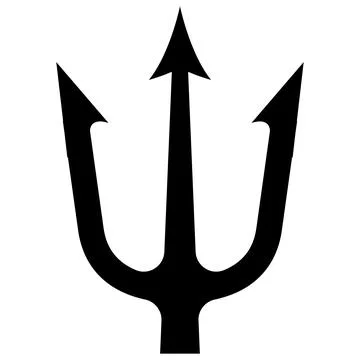 Illustration of trident. Neptune trident. Design element for logo, label, s.. Stock Illustration