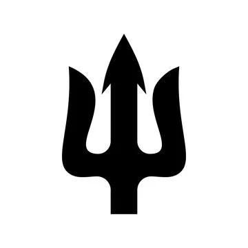 Illustration of trident. Neptune trident. Design element for logo, label, s.. Stock Illustration