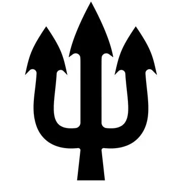 Illustration of trident. Neptune trident. Design element for logo, label, s.. Stock Illustration