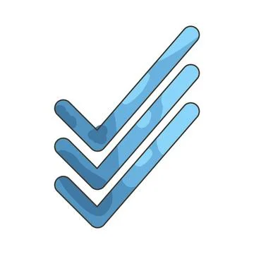 Illustration of triple checkmark Stock Illustration