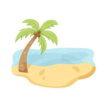 Illustration of tropical beach Stock Illustration