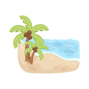 Illustration of tropical beach Stock Illustration