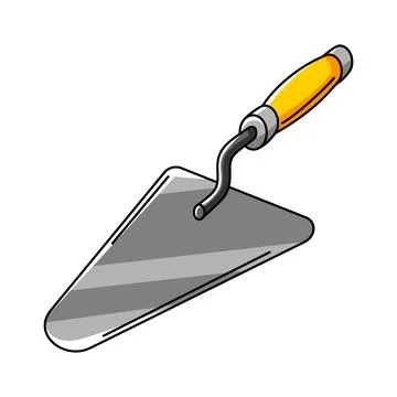 Illustration of trowel. Housing construction item. Industrial building symbol. Ilustración de archivo