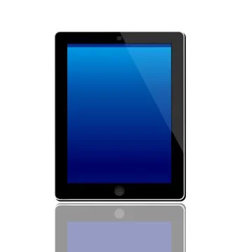 Illustration of the turned on computer tablet with reflection - vector イラスト素材