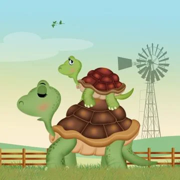 Illustration of turtles Stock Illustration