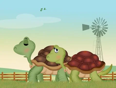 Illustration of turtles Stock Illustration