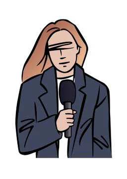 Illustration of TV reporter Stock Illustration