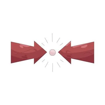 Illustration of Two arrows pointing center Stock Illustration