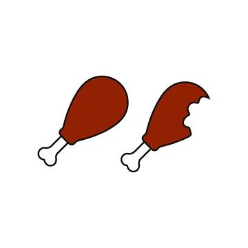 Illustration of Two Chicken Drumsticks. Vector icon. Stock Illustration