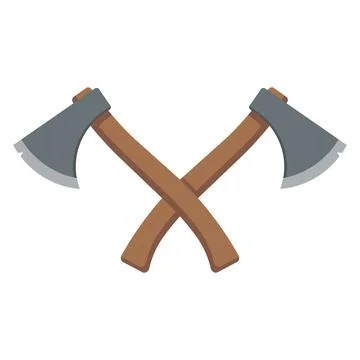 Illustration of two crossed axes. Vector. Stock Illustration