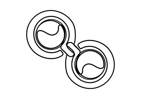 Illustration of two cups of coffee in one line style Stock Illustration