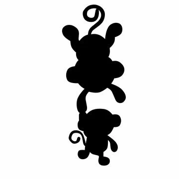 Illustration of two cute monkeys. Stock-Illustration