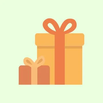 Illustration of two gift boxes with orange ribbons Stock Illustration