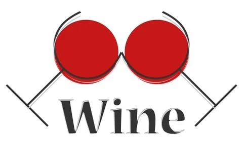 Illustration two glas wine Illustrazione stock