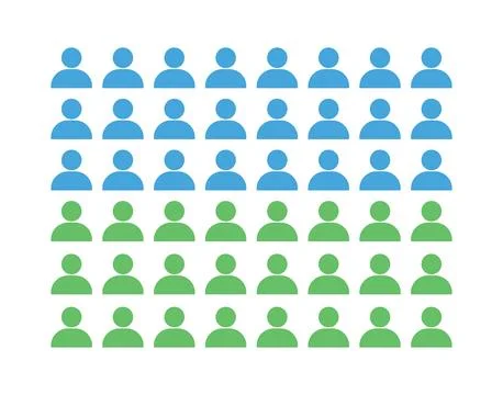 Illustration two group or team with different classification green and  blue イラスト素材