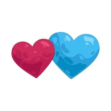 Illustration of Two hearts Illustrazione stock