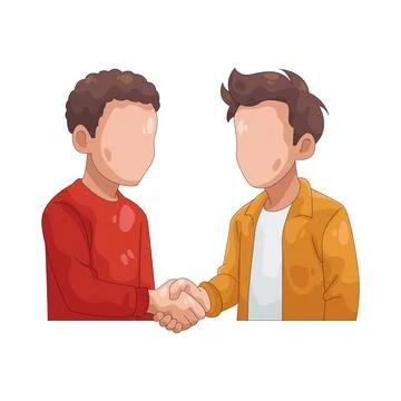 Illustration of Two men shaking hands Stock Illustration