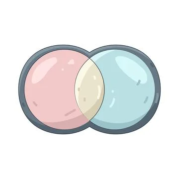 Illustration of Two overlapping circles Stock Illustration